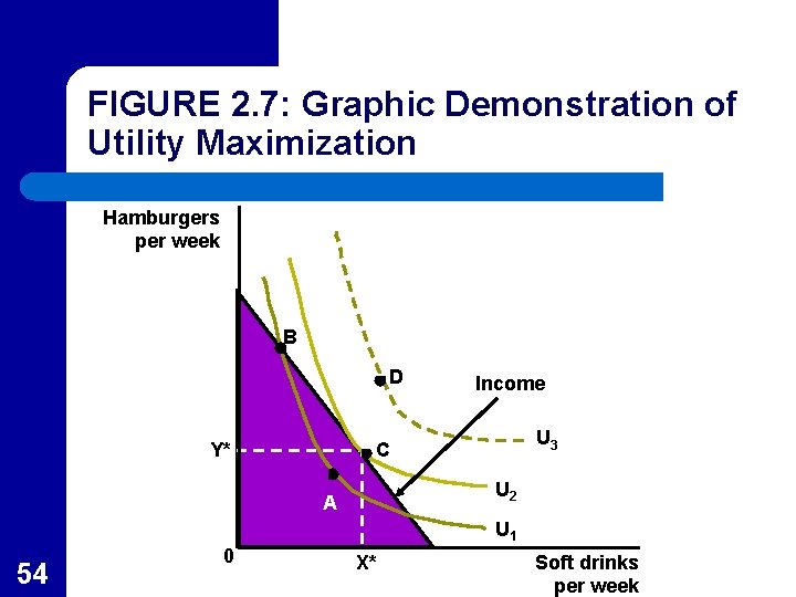 FIGURE 2. 7: Graphic Demonstration of Utility Maximization Hamburgers per week B D Y*