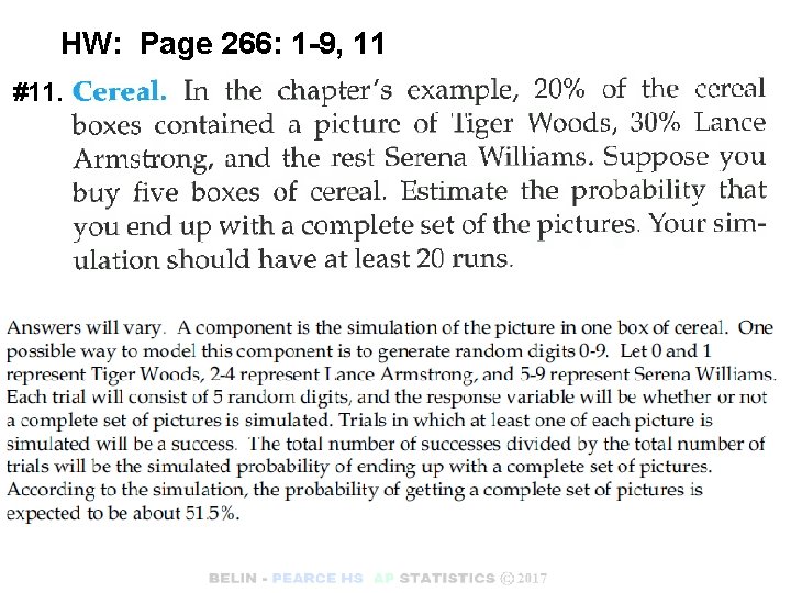 HW: Page 266: 1 -9, 11 #11. 