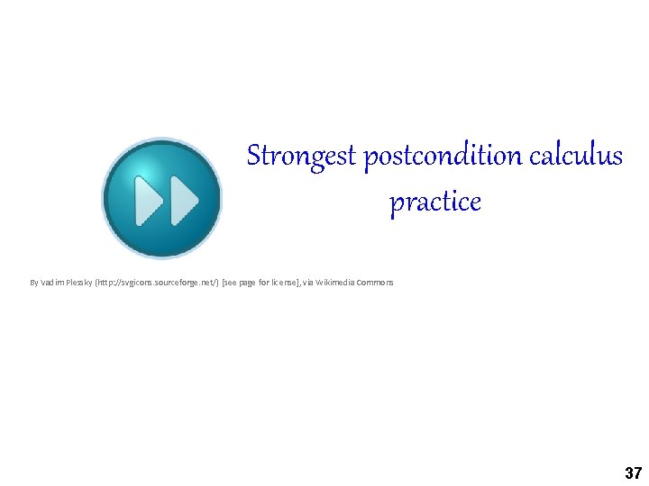 Strongest postcondition calculus practice By Vadim Plessky (http: //svgicons. sourceforge. net/) [see page for