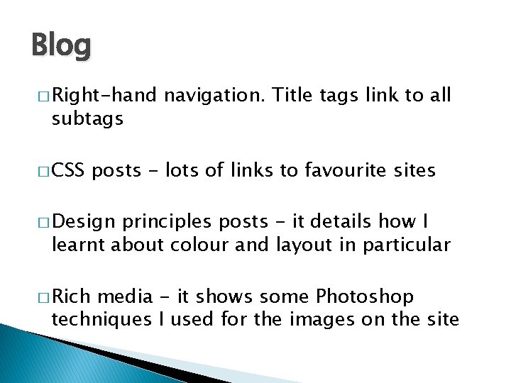 Blog � Right-hand subtags � CSS navigation. Title tags link to all posts - Blog � Right-hand subtags � CSS navigation. Title tags link to all posts -