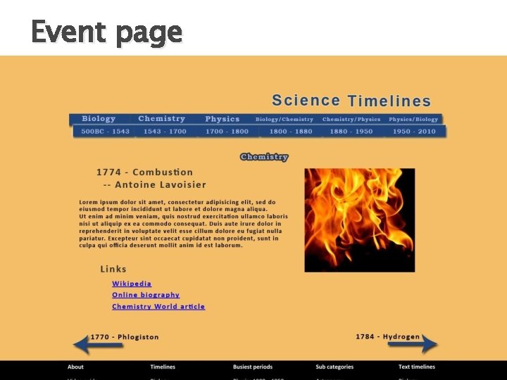 Event page Event page