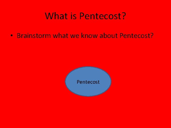 What is Pentecost? • Brainstorm what we know about Pentecost? Pentecost 