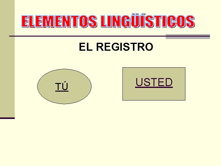 EL REGISTRO TÚ USTED 