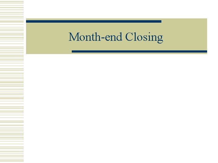 Month-end Closing 