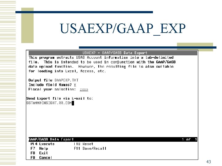 USAEXP/GAAP_EXP 2009 43 