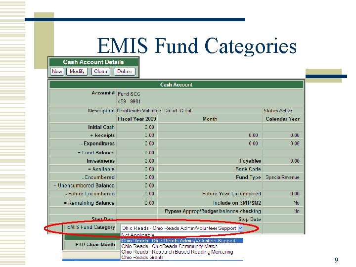 EMIS Fund Categories 9 