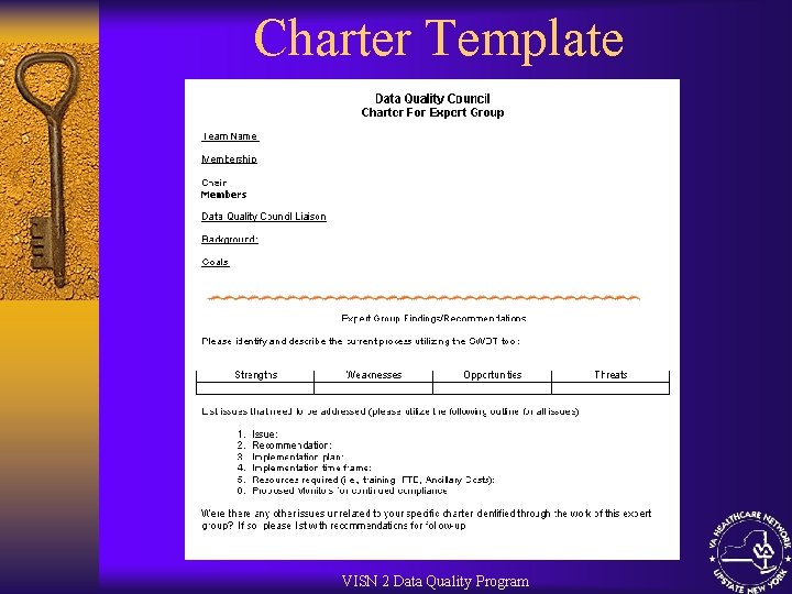 Charter Template VISN 2 Data Quality Program 