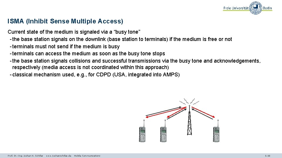 ISMA (Inhibit Sense Multiple Access) Current state of the medium is signaled via a