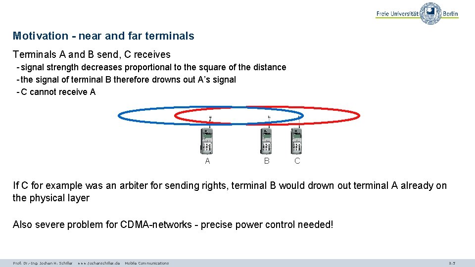 Motivation - near and far terminals Terminals A and B send, C receives -