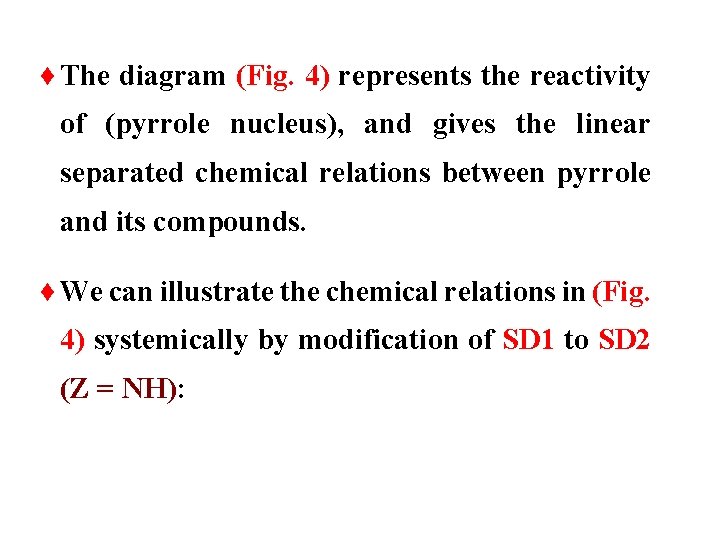 ¨The diagram (Fig. 4) represents the reactivity of (pyrrole nucleus), and gives the linear