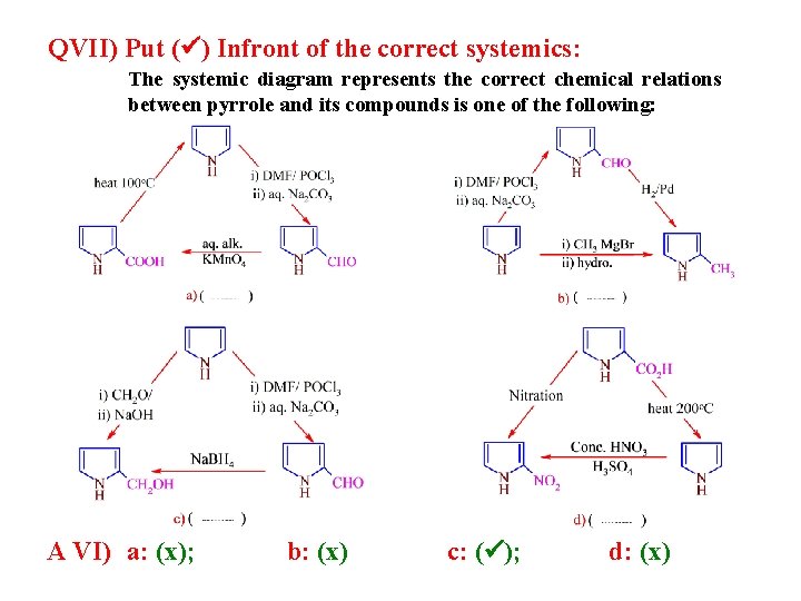 QVII) Put ( ) Infront of the correct systemics: The systemic diagram represents the