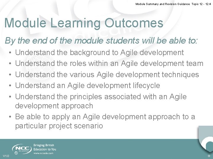 Module Summary and Revision Guidance Topic 12 - 12. 4 Module Learning Outcomes By
