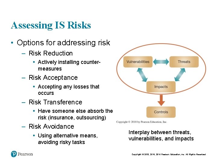 Assessing IS Risks • Options for addressing risk – Risk Reduction § Actively installing