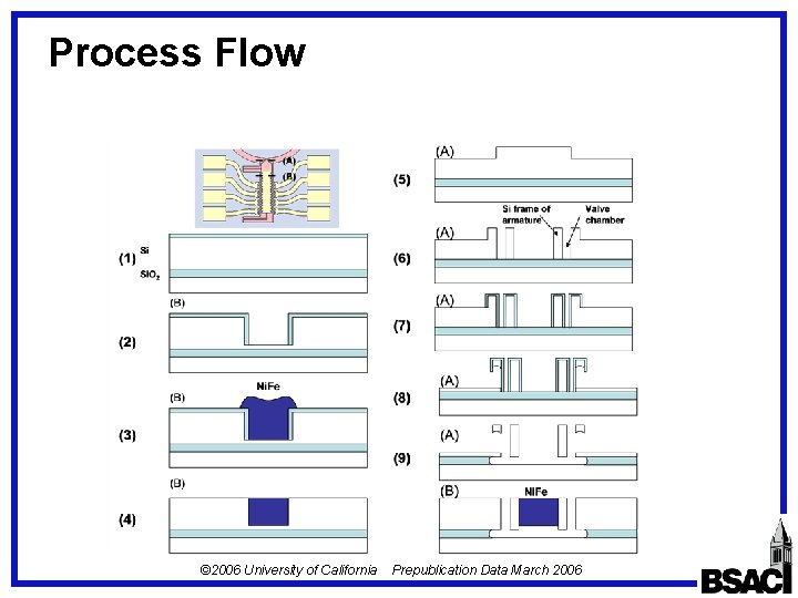 Process Flow © 2006 University of California Prepublication Data March 2006 