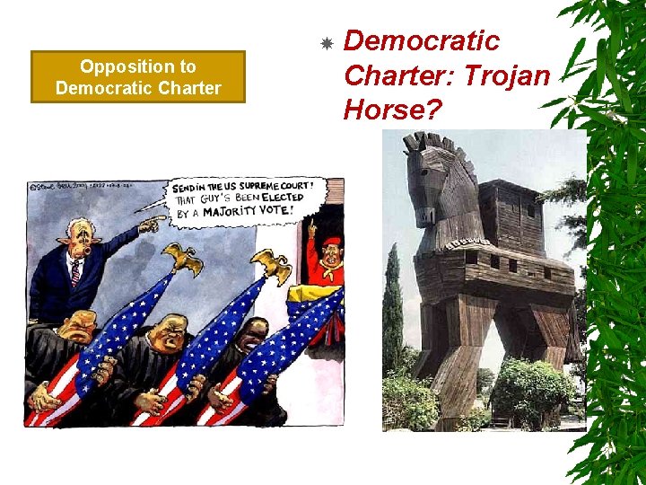  Opposition to Democratic Charter: Trojan Horse? 