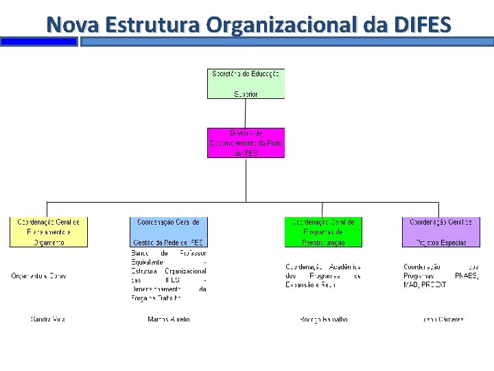 Nova Estrutura Organizacional da DIFES 