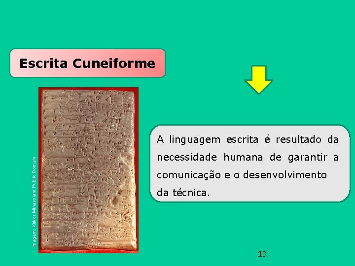 Escrita Cuneiforme Imagem: Kirkor Minassian/ Public Domain A linguagem escrita é resultado da necessidade