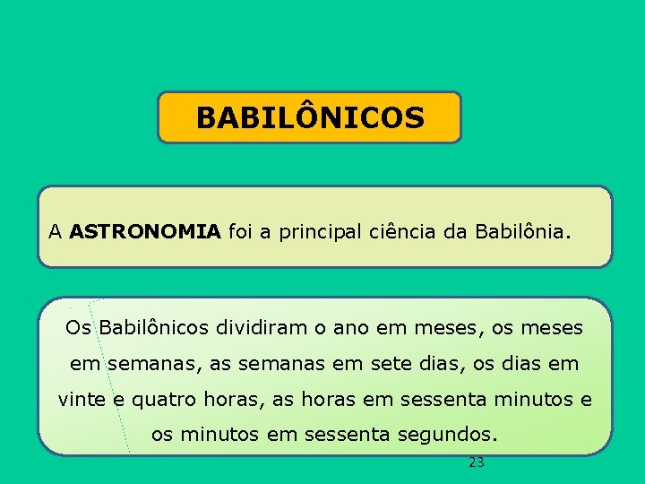 BABILÔNICOS A ASTRONOMIA foi a principal ciência da Babilônia. Os Babilônicos dividiram o ano