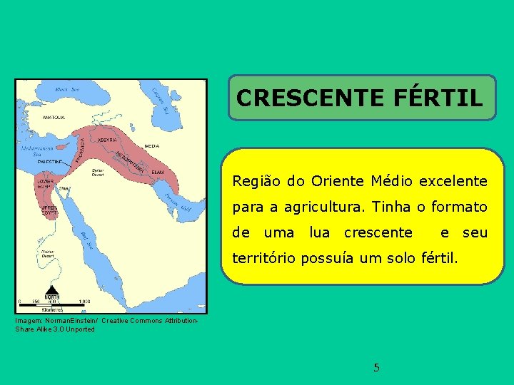 CRESCENTE FÉRTIL Região do Oriente Médio excelente para a agricultura. Tinha o formato de