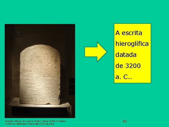 A escrita hieroglífica datada de 3200 a. C. . Imagem: Museu do Louvre /