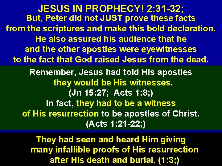 JESUS IN PROPHECY! 2: 31 -32; But, Peter did not JUST prove these facts