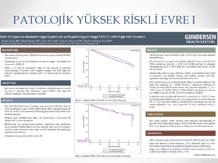 PATOLOJİK YÜKSEK RİSKLİ EVRE I 