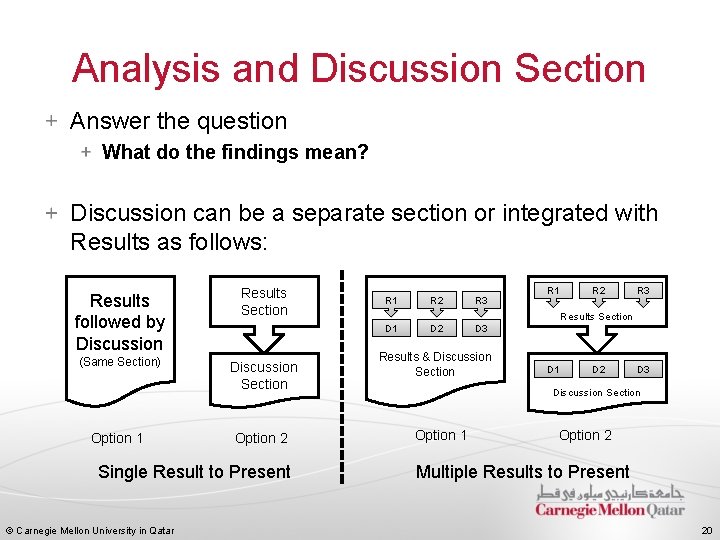 Analysis and Discussion Section Answer the question What do the findings mean? Discussion can