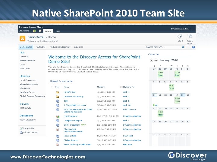 Native Share. Point 2010 Team Site 