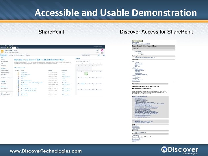 Accessible and Usable Demonstration Share. Point Discover Access for Share. Point 