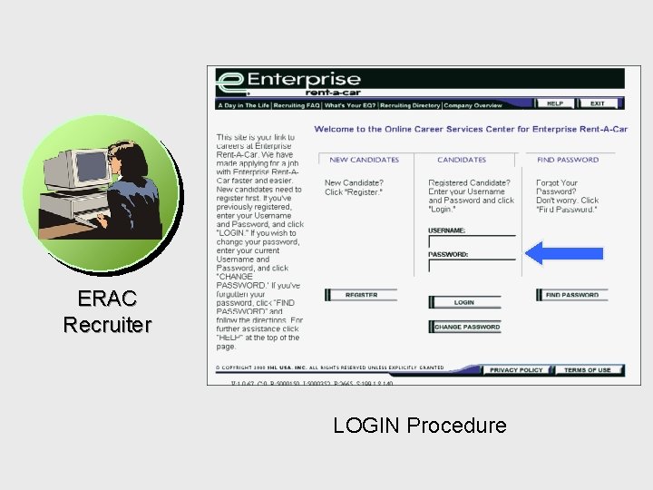 ERAC Recruiter LOGIN Procedure 