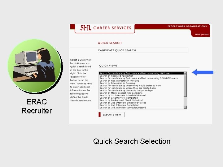 ERAC Recruiter Quick Search Selection 
