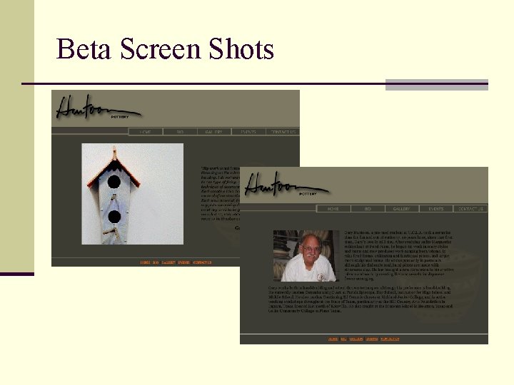 Beta Screen Shots 