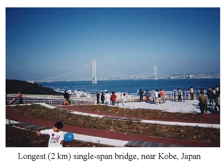 Longest (2 km) single-span bridge, near Kobe, Japan 