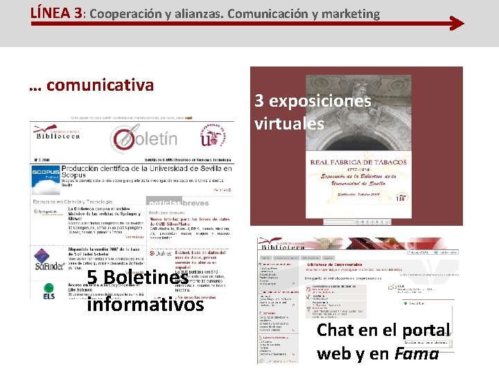 LÍNEA 3: Cooperación y alianzas. Comunicación y marketing … comunicativa 3 exposiciones virtuales 5