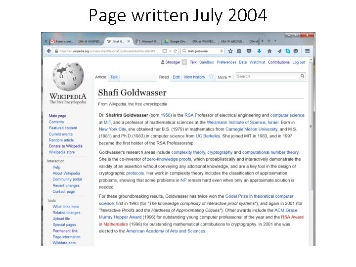 Page written July 2004 