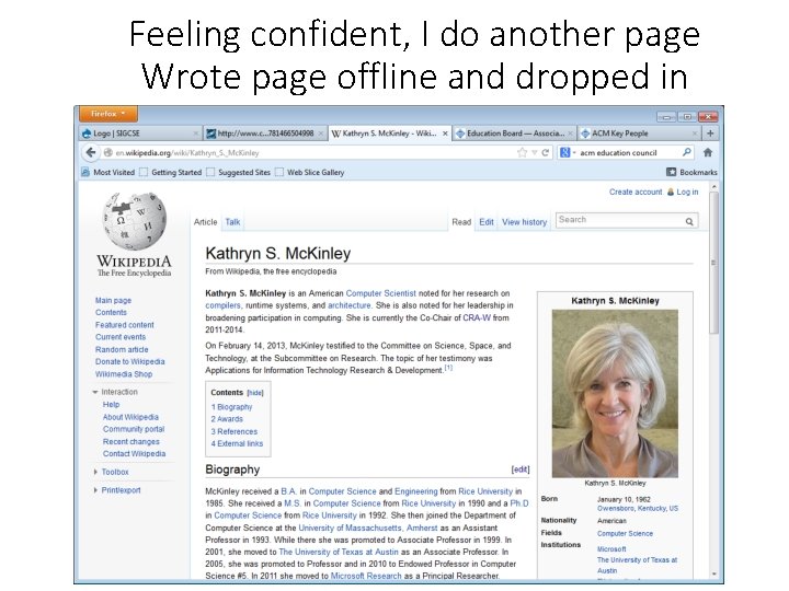 Feeling confident, I do another page Wrote page offline and dropped in 