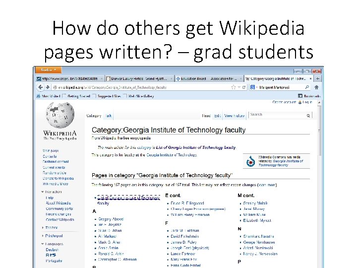 How do others get Wikipedia pages written? – grad students 
