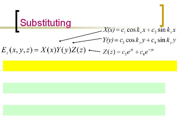 Substituting 