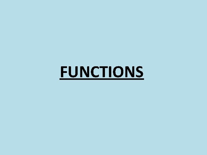 FUNCTIONS 