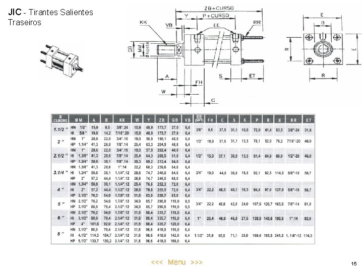 JIC - Tirantes Salientes Traseiros <<< Menu >>> 15 