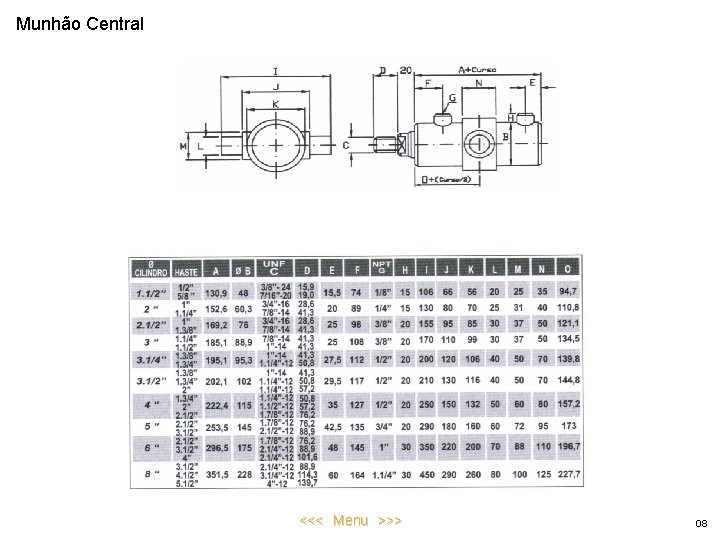 Munhão Central <<< Menu >>> 08 
