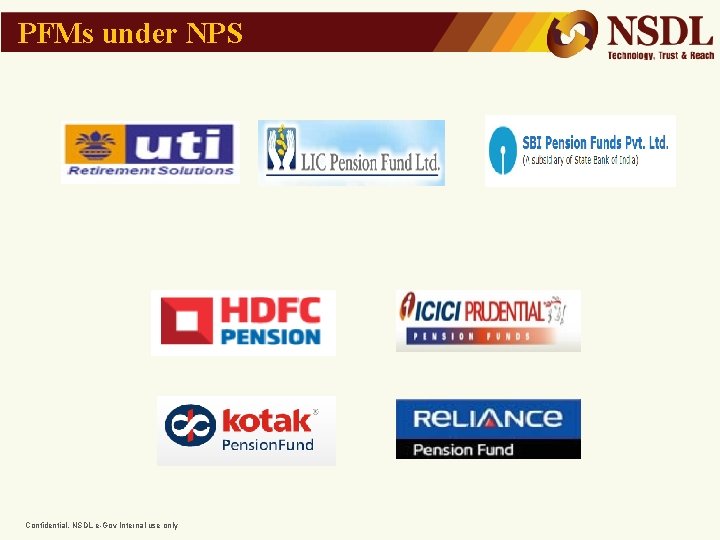 PFMs under NPS Confidential. NSDL e-Gov Internal use only 