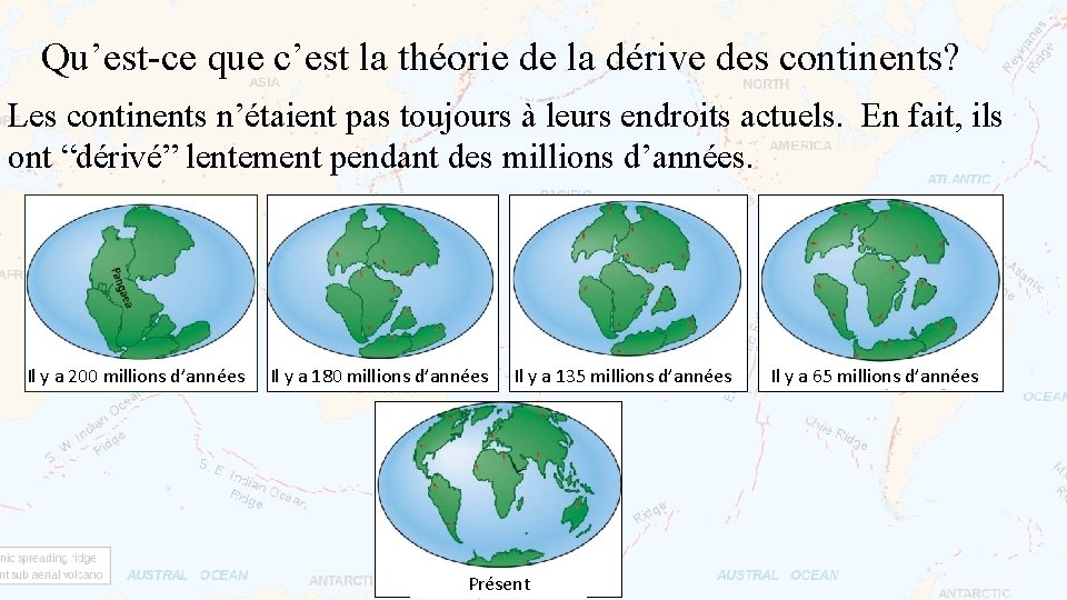 Qu’est-ce que c’est la théorie de la dérive des continents? Les continents n’étaient pas