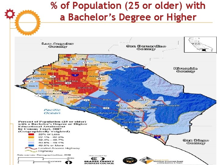 % of Population (25 or older) with a Bachelor’s Degree or Higher 15 