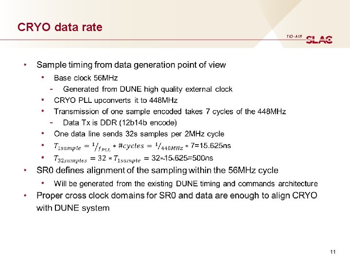 CRYO data rate TID-AIR 11 