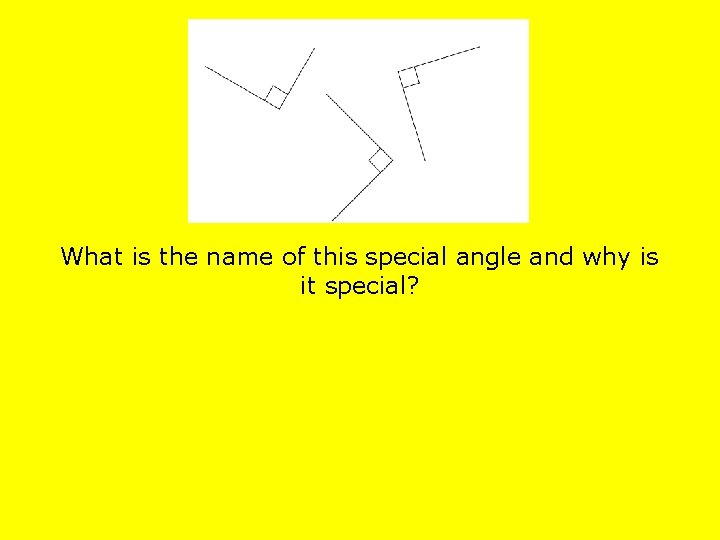 What is the name of this special angle and why is it special? 