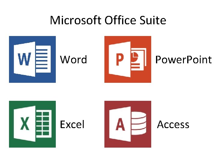 Microsoft Office Suite Word Power. Point Excel Access 
