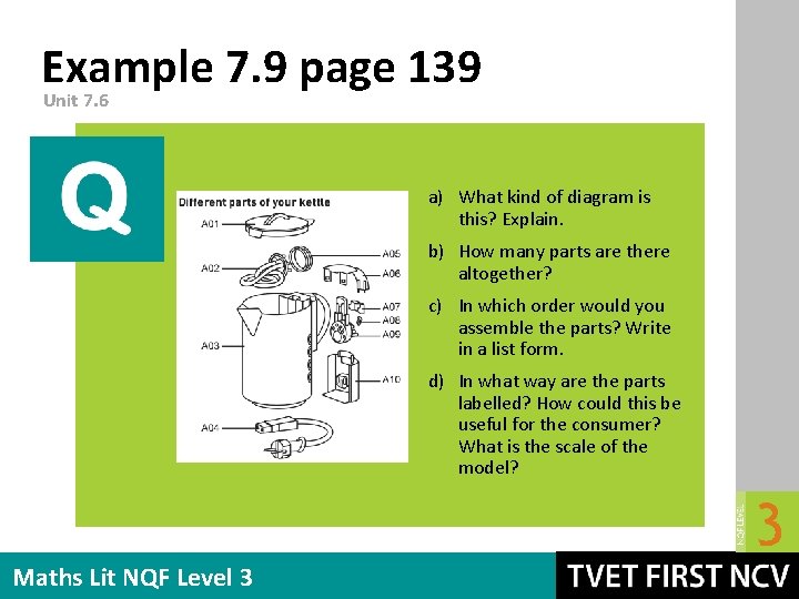 Example 7. 9 page 139 Unit 7. 6 a) What kind of diagram is