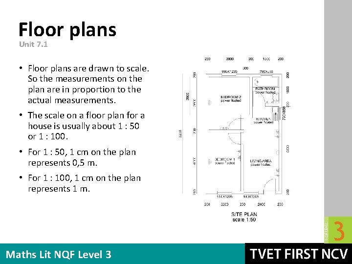 Floor plans Unit 7. 1 • Floor plans are drawn to scale. So the