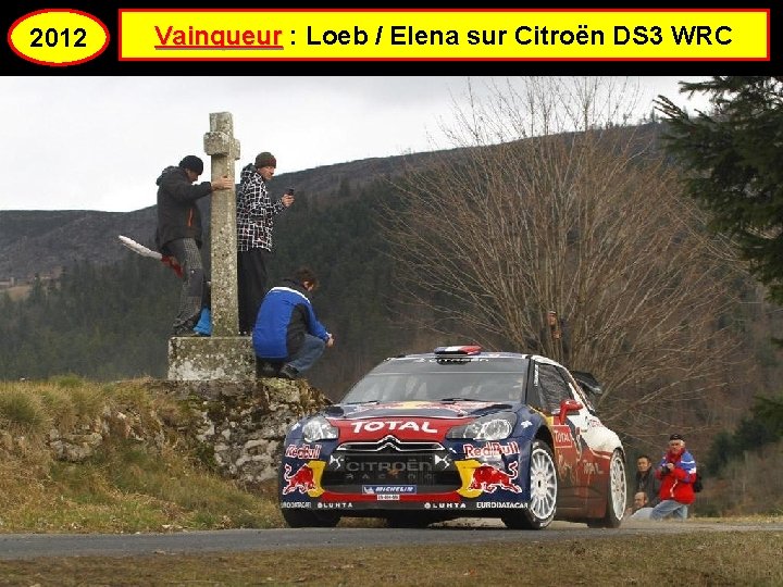 2012 Vainqueur : Loeb / Elena sur Citroën DS 3 WRC 